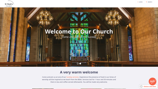 Screenshot of the The Parochial Church Council Of The Ecclesiastical Parish Of St. Marks, Talbot Village, Bournemouth website