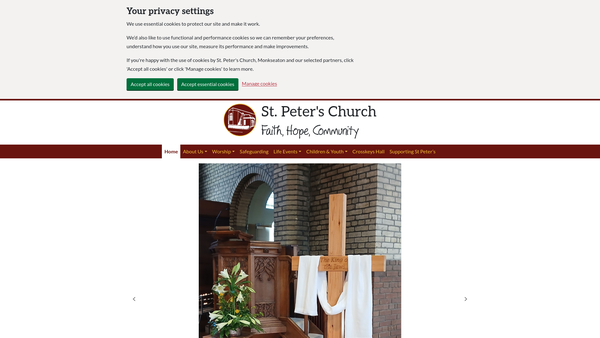 Screenshot of the The Parochial Church Council Of The Ecclesiastical Parish Of Monkseaton St Peter website