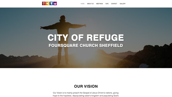 Screenshot of the City Of Refuge Foursquare Church website
