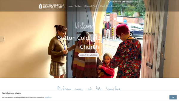 Screenshot of the Sutton Coldfield Baptist Church website