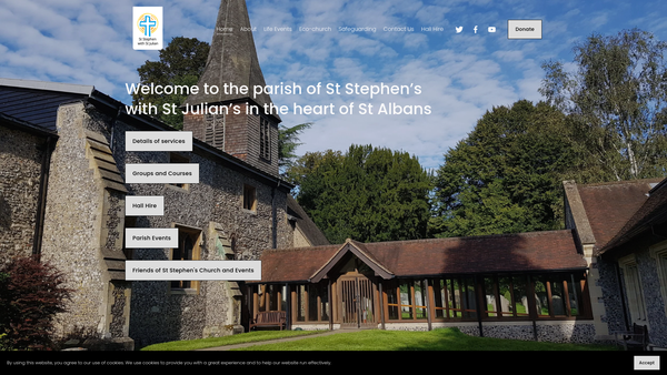 Screenshot of the The Parochial Church Council Of The Ecclesiastical Parish Of St Stephen With St Julian, St Albans website