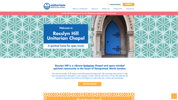Screenshot of the Rosslyn Hill Unitarian Chapel website