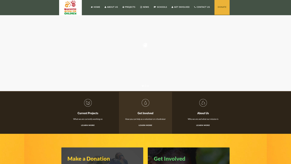 Screenshot of the Manchester Action For Children website