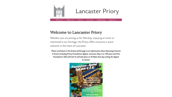 Screenshot of the The Parochial Church Council Of The Ecclesiastical Parish Of St Mary With St John & St Anne, Lancaster website