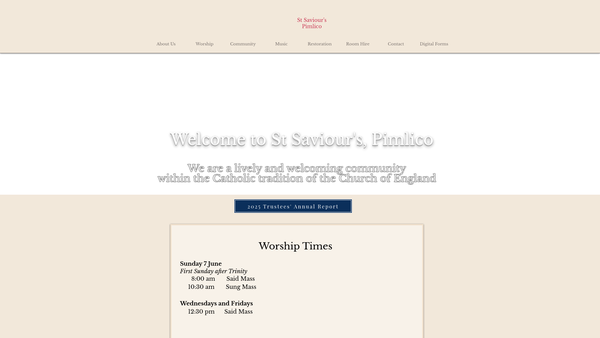 Screenshot of the The Parochial Church Council Of The Ecclesiastical Parish Of St Saviour Pimlico website