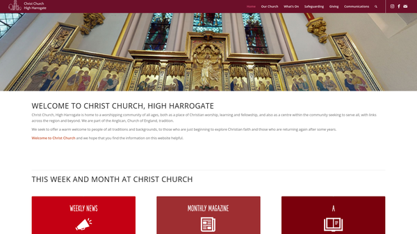 Screenshot of the The Parochial Church Council Of Christ Church High Harrogate website