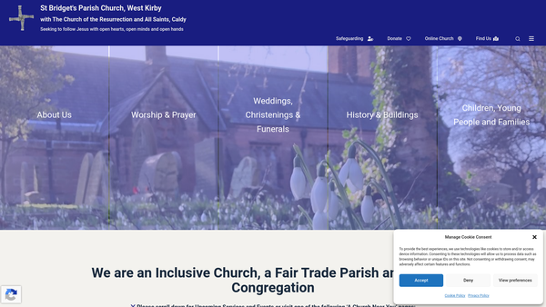Screenshot of the The Parochial Church Council Of The Ecclesiastical Parish Of West Kirby website