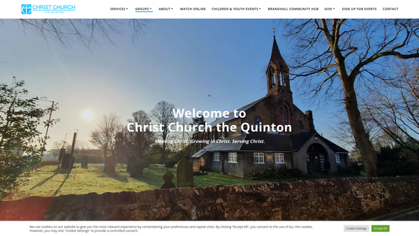 Screenshot of the The Parochial Church Council Of The Ecclesiastical Parish Of Christ Church The Quinton, Birmingham. website