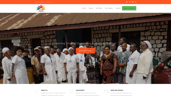 Screenshot of the Bambui UK Development Association - Bukda website