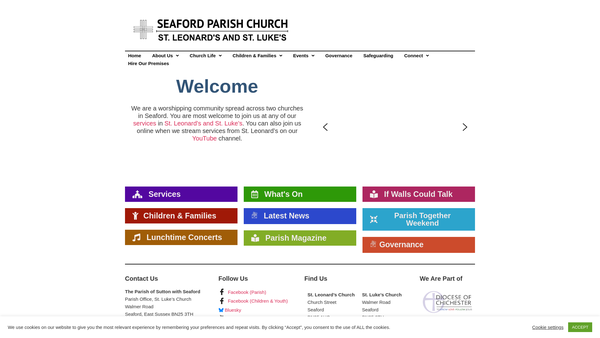 Screenshot of the The Parochial Church Council Of The Ecclesiastical Parish Of Sutton With Seaford website