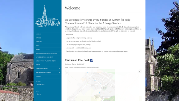 Screenshot of the The Parochial Church Council Of The Ecclesiastical Parish Of St Mary's, Almondsbury website