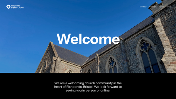 Screenshot of the Fishponds Baptist Church website