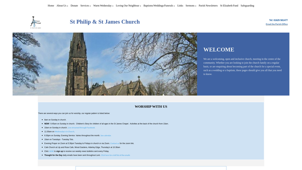 Screenshot of the The Parochial Church Council Of The Ecclesiastical Parish Of Alderley Edge website