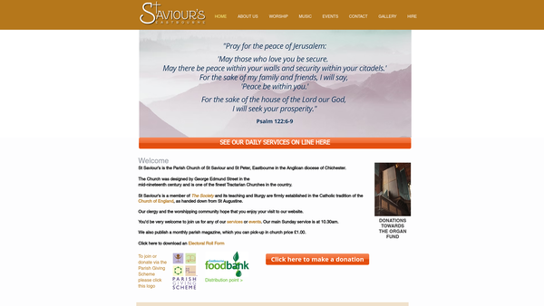 Screenshot of the The Parochial Church Council Of The Ecclesiastical Parish Of St Saviour & St Peter, Eastbourne website