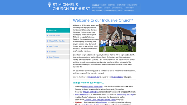 Screenshot of the The Parochial Church Council Of The Ecclesiastical Parish Of Tilehurst, St Michael website