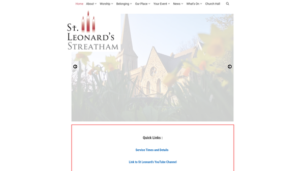 Screenshot of the The Parochial Church Council Of The Ecclesiastical Parish Of St Leonard, Streatham website