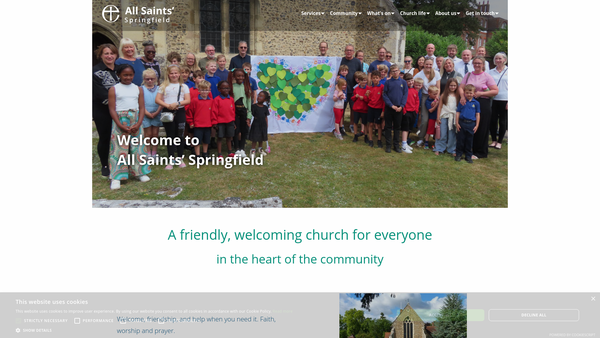 Screenshot of the The Parochial Church Council Of The Ecclesiastical Parish Of Springfield, Diocese Of Chelmsford website