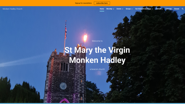 Screenshot of the The Parochial Church Council Of The Ecclesiastical Parish Of St. Mary The Virgin, Monken Hadley website
