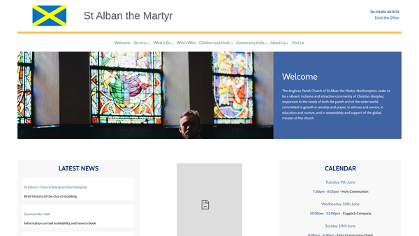 Screenshot of the The Parochial Church Council Of The Ecclesiastical Parish Of St Alban The Martyr, Northampton website