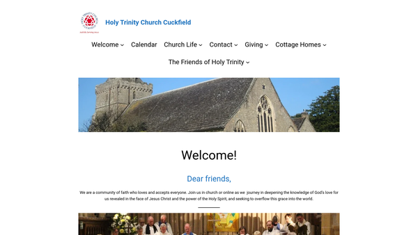 Screenshot of the The Parochial Church Council Of The Ecclesiastical Parish Of Cuckfield website