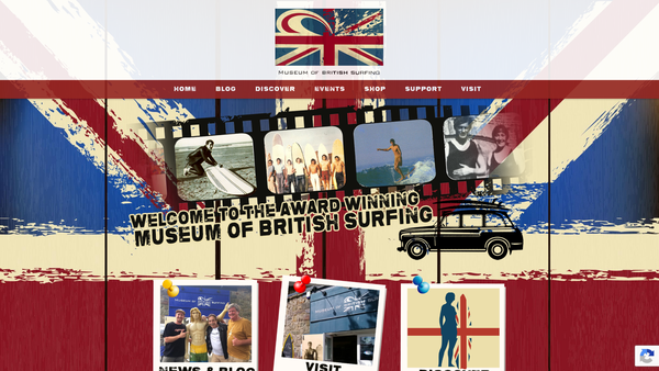 Screenshot of the Museum Of British Surfing website