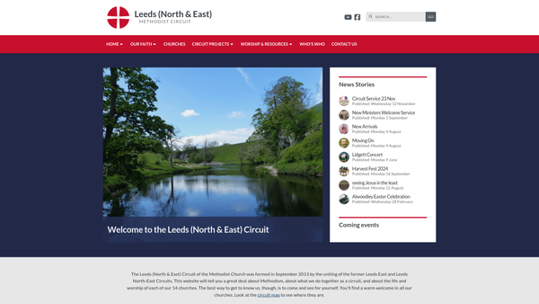 Screenshot of the Leeds North And East Methodist Circuit website