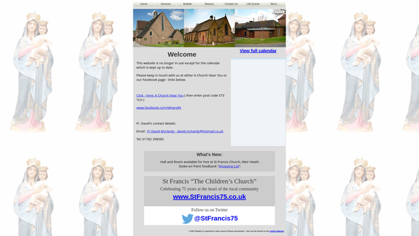 Screenshot of the The Parochial Church Council Of The Ecclesiastical Parish Of Meir Heath & Normacot, Stoke-Upon-Trent website