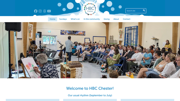 Screenshot of the Hoole Baptist Church Chester website
