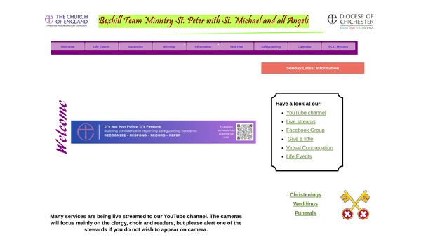 Screenshot of the The Parochial Church Council Of The Ecclesiastical Parish Of Bexhill website
