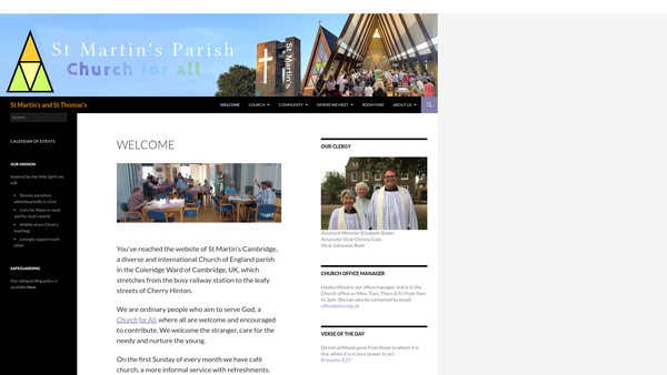 Screenshot of the The Parochial Church Council Of The Ecclesiastical Parish Of St Martin, Cambridge website