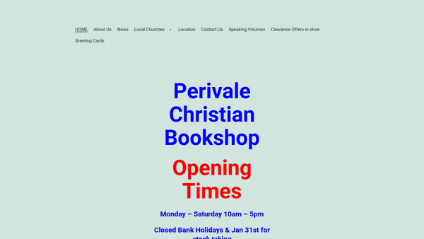 Screenshot of the Perivale Christian Centre website