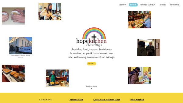 Screenshot of the Hope Trust Hastings website
