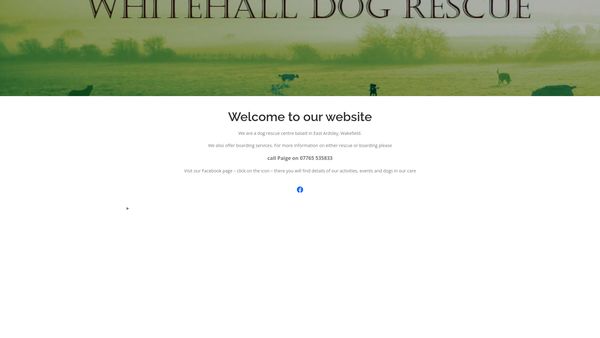 Screenshot of the Whitehall Dog Rescue website