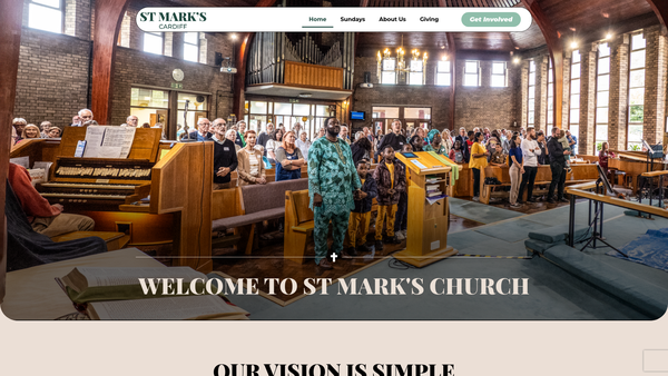 Screenshot of the St Mark's Gabalfa And St Philip's Tremorfa Parochial Church Council website
