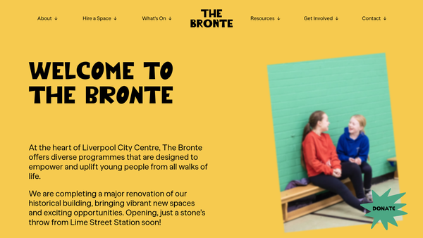 Screenshot of the Bronte Youth & Community Centre website