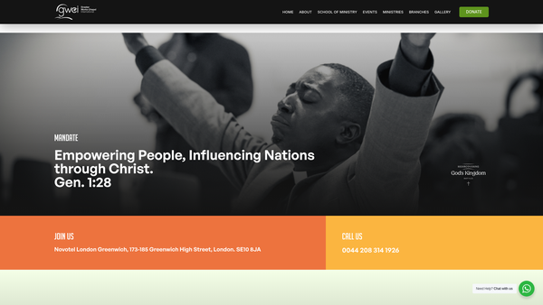 Screenshot of the Greater Works Chapel International website