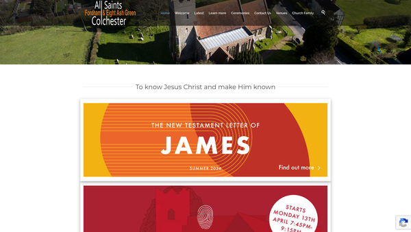 Screenshot of the The Parochial Church Council Of The Ecclesiastical Parish Of Fordham & Eight Ash Green website