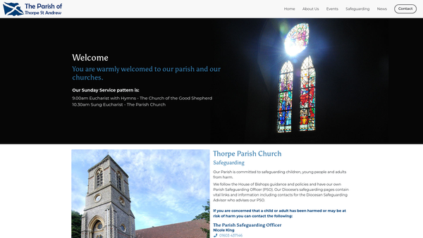 Screenshot of the The Parochial Church Council Of The Ecclesiastical Parish Of Thorpe St Andrew website