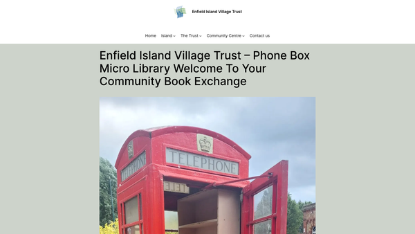 Screenshot of the Enfield Island Village Trust website