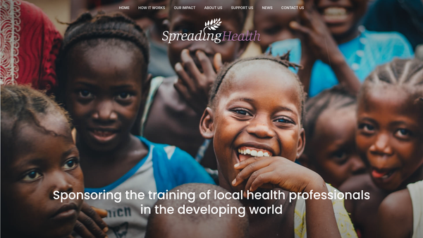 Screenshot of the Spreading Health website