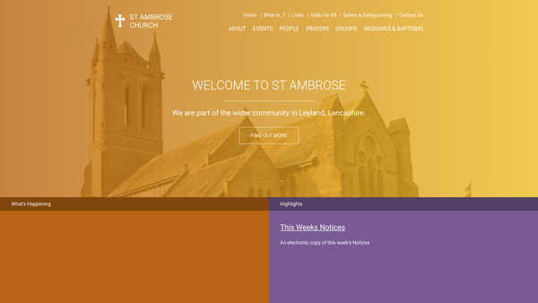 Screenshot of the The Parochial Church Council Of The Ecclesiastical Parish Of Saint Ambrose, Leyland, Lancashire website