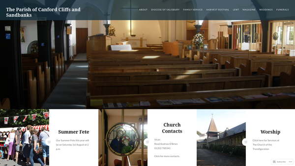 Screenshot of the The Parochial Church Council Of The Ecclesiastical Parish Of Canford Cliffs And Sandbanks, Poole website