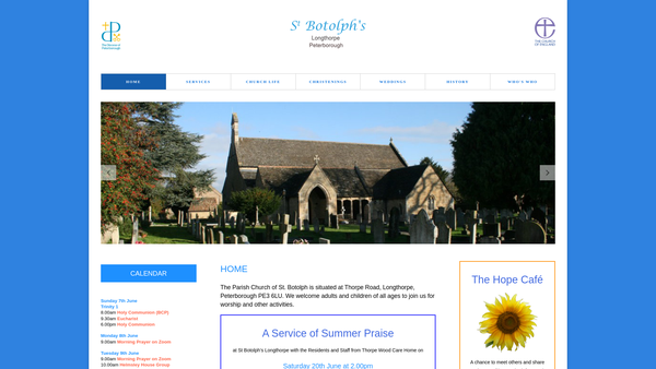 Screenshot of the The Parochial Church Council Of The Ecclesiastical Parish Of St Botolph's, Longthorpe website