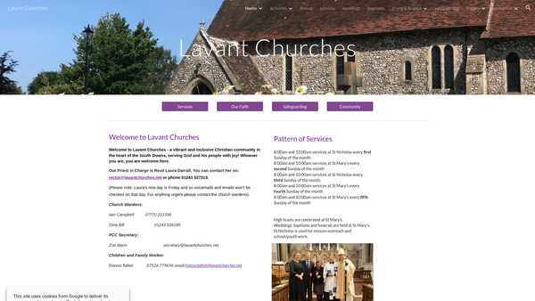 Screenshot of the The Parochial Church Council Of The Ecclesiastical Parish Of Lavant website