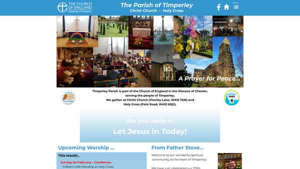 Screenshot of the The Parochial Church Council Of The Ecclesiastical Parish Of Christ Church Timperley website