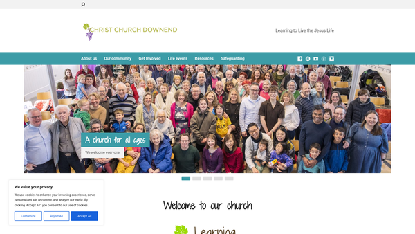 Screenshot of the The Parochial Church Council Of The Ecclesiastical Parish Of Christ Church, Downend, Bristol website