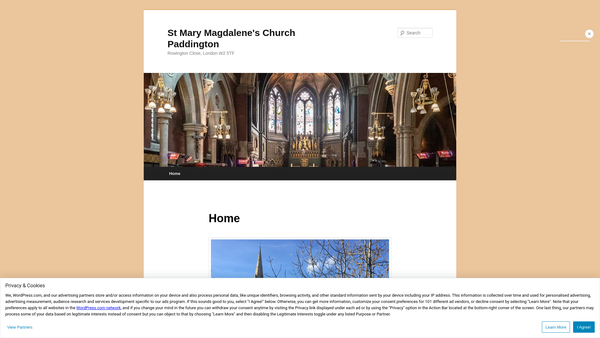 Screenshot of the The Parochial Church Council Of The Ecclesiastical Parish Of St Mary Magdalene, Paddington website