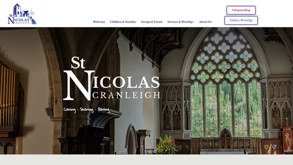 Screenshot of the The Parochial Church Council Of The Ecclesiastical Parish Of Cranley Otherwise Cranleigh website