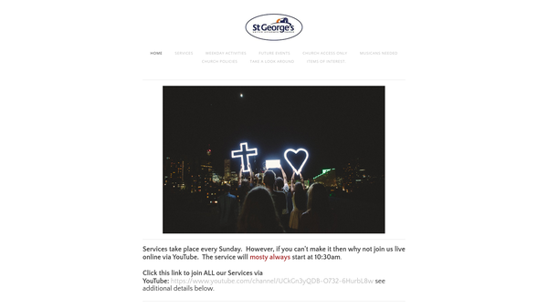 Screenshot of the St Georges United Reformed Church Hemel Hempstead website