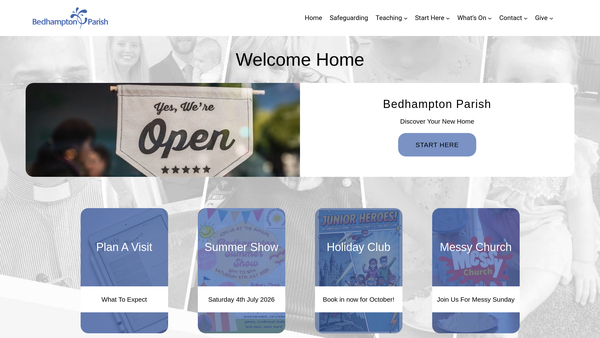 Screenshot of the The Parochial Church Council Of The Ecclesiastical Parish Of St Thomas And St Nicholas, Bedhampton In The County Of Hampshire website